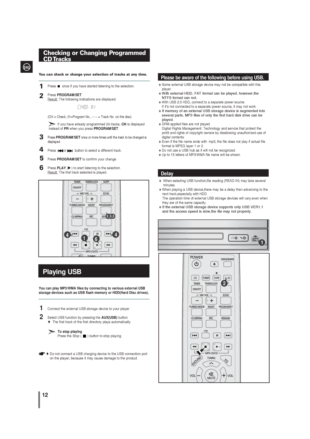 Samsung MM-G25T/XSA manual Checking or Changing Programmed CDTracks, To stop playing 