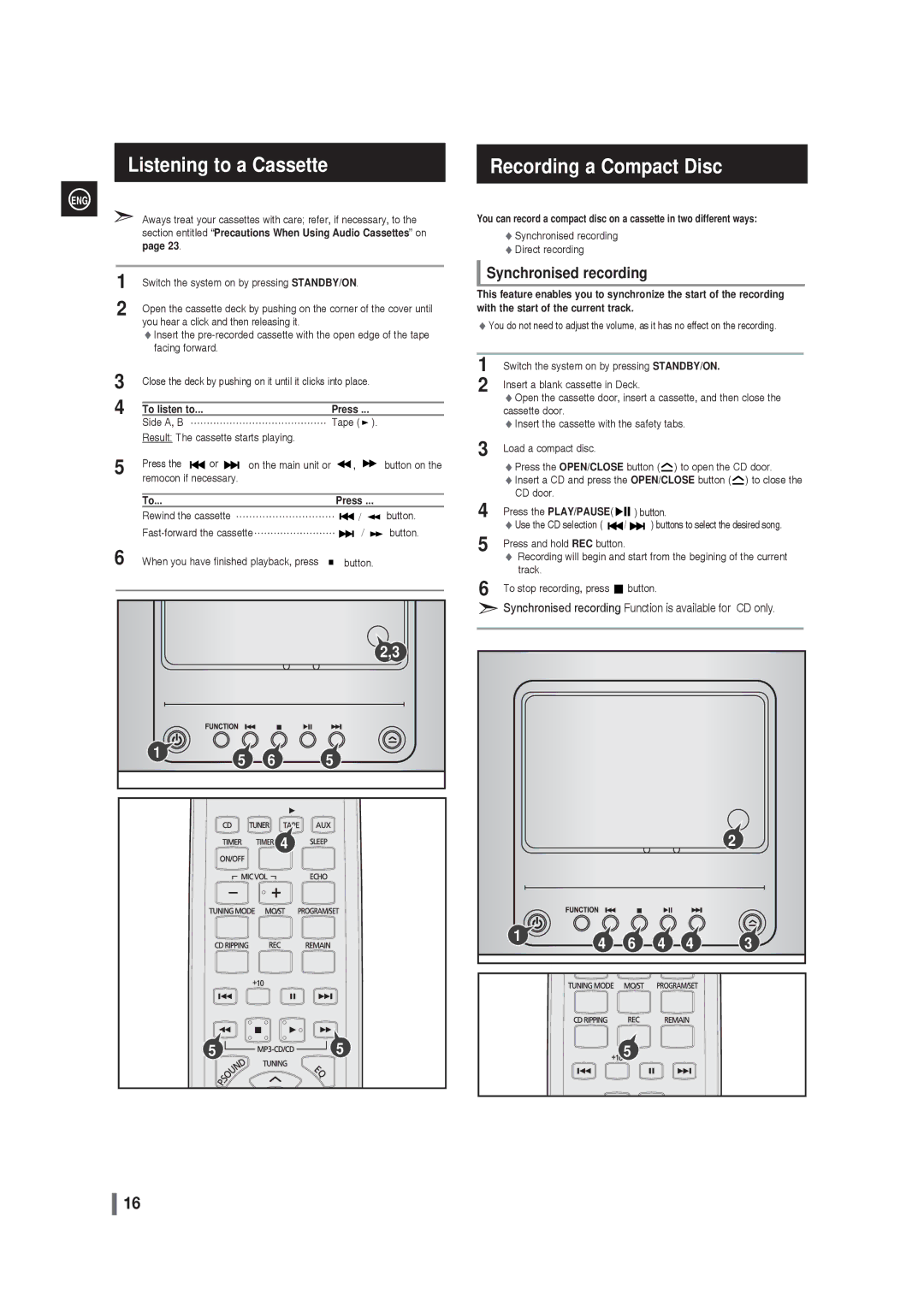 Samsung MM-G25T/XSA manual Listening to a Cassette 