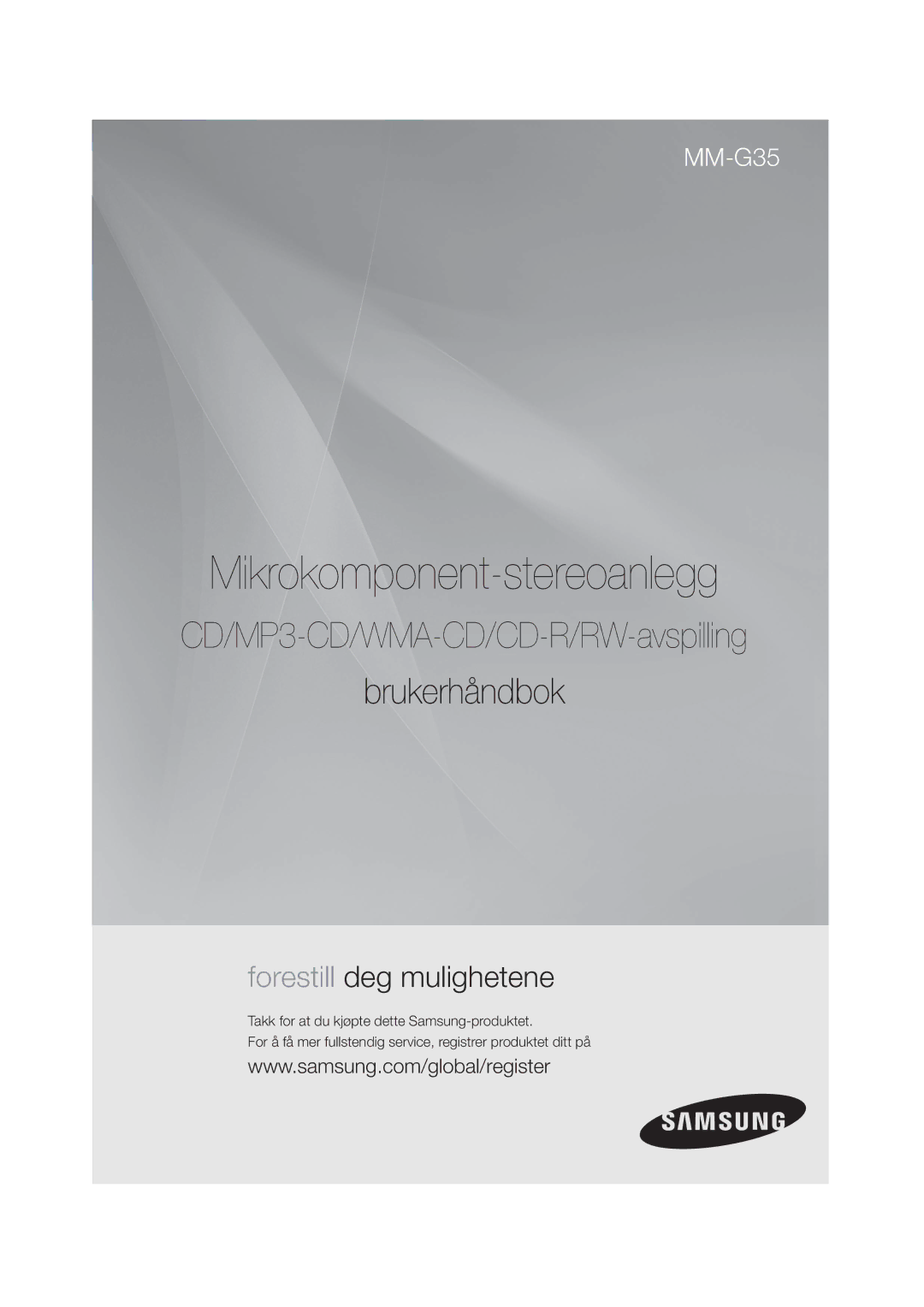 Samsung MM-G35R/XEE manual Mikrokomponent-stereoanlegg 