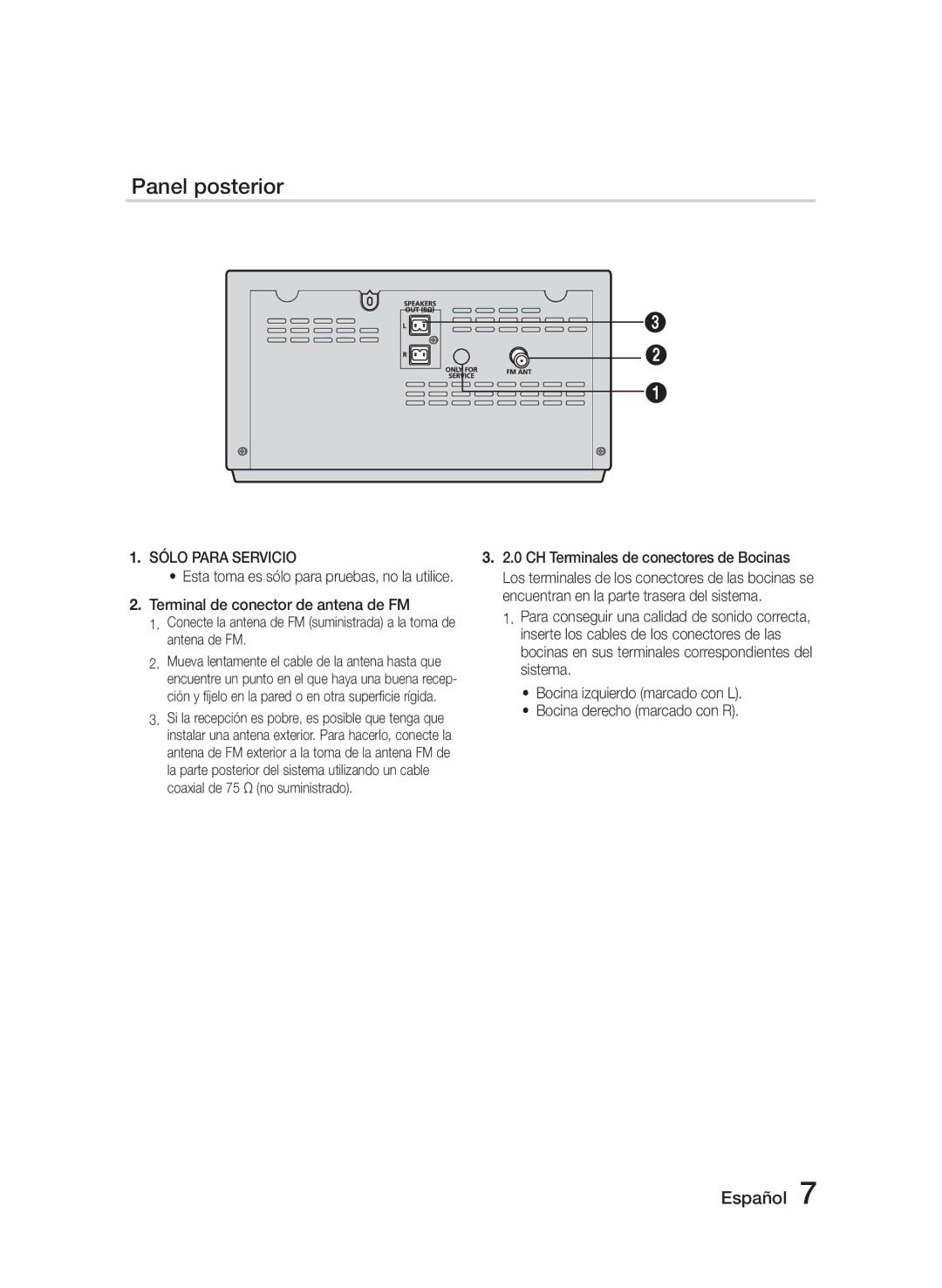 Samsung MM-J330/ZF, MM-J320/ZF Sólo Para Servicio, Sistema, Bocina izquierdo marcado con L, Bocina derecho marcado con R 