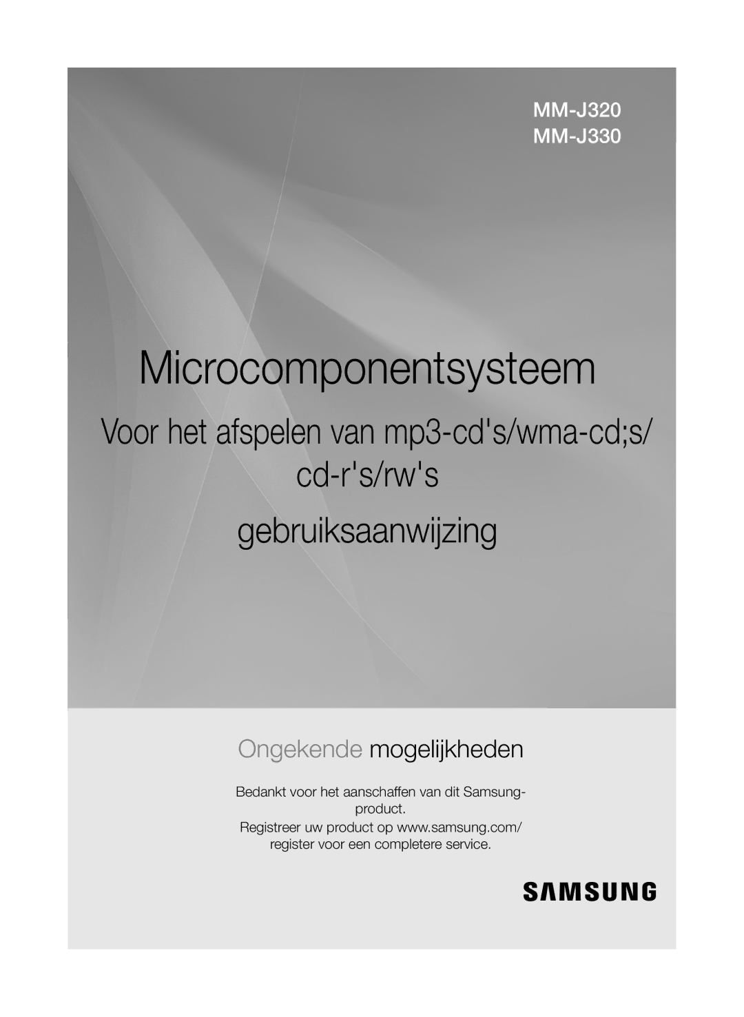 Samsung MM-J320/EN, MM-J330/EN, MM-J330/XN, MM-J320/XN manual Microcomponentsysteem 