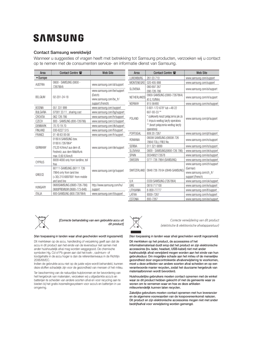 Samsung MM-J330/EN, MM-J320/EN, MM-J330/XN, MM-J320/XN manual Correcte verwijdering van dit product 