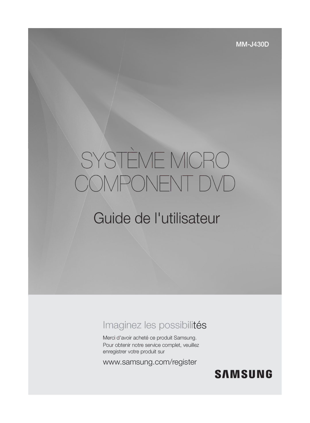 Samsung MM-J430D/ZF manual Système Micro Component DVD 