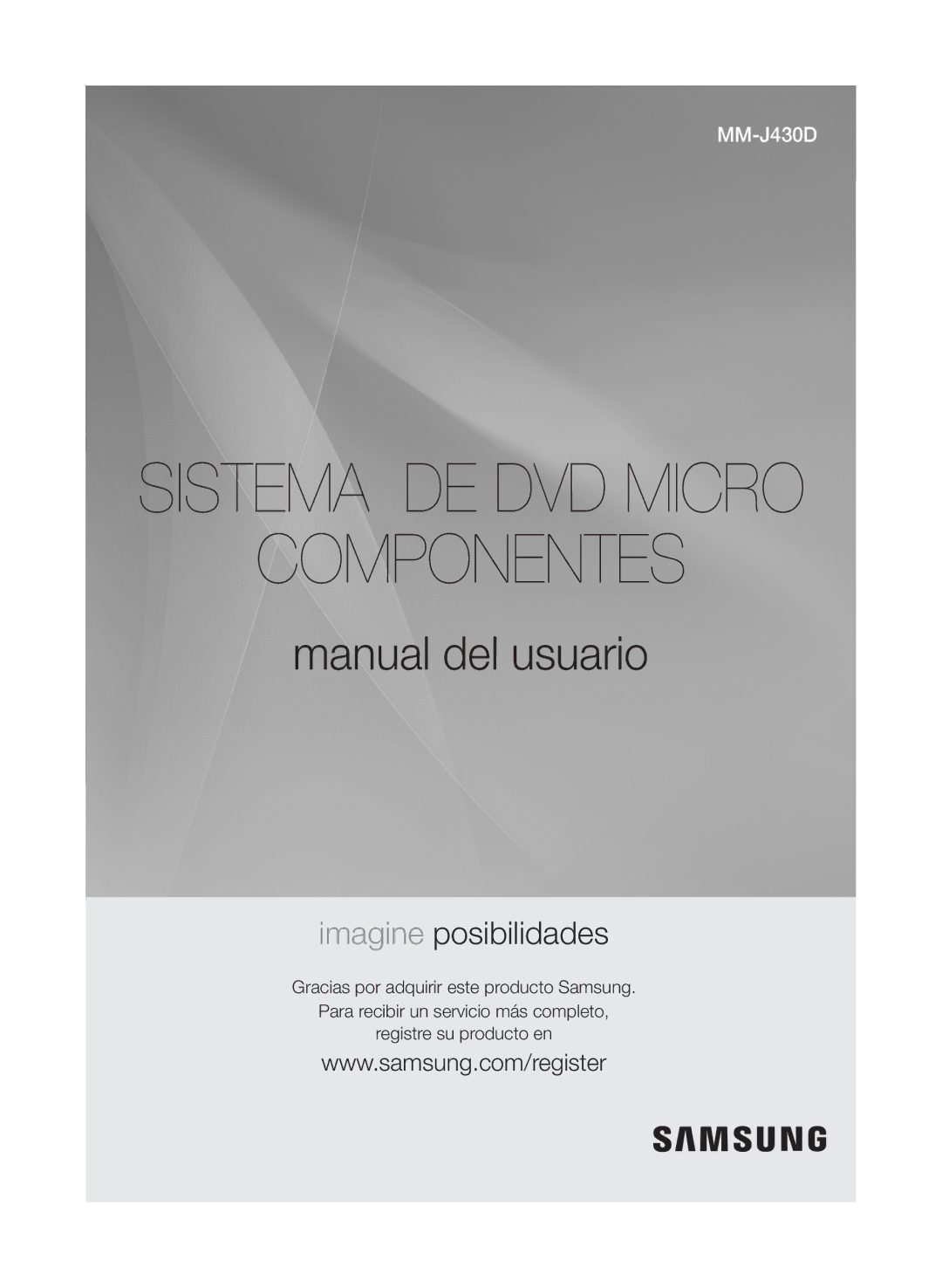 Samsung MM-J430D/ZF manual Componentes 