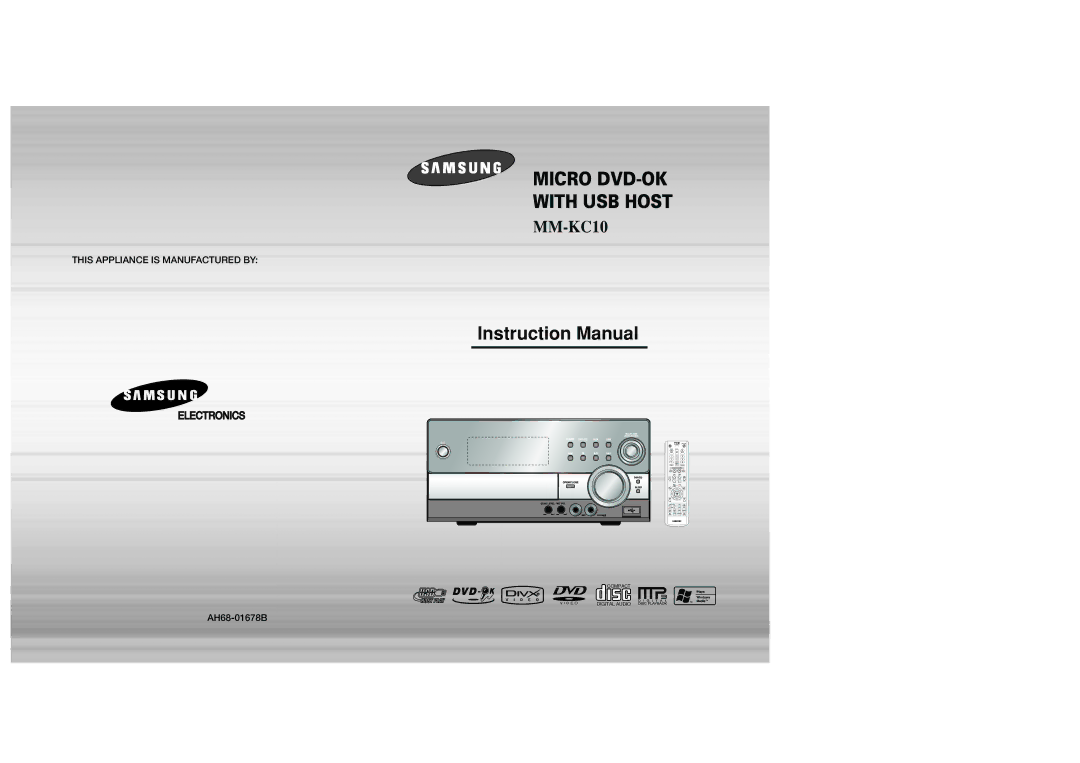 Samsung MM-KC10Q/XFO manual Micro DVD-OK With USB Host 