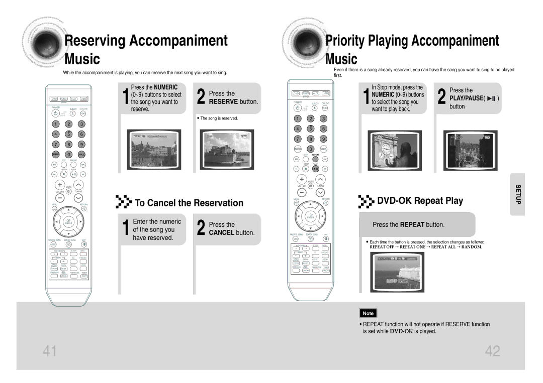 Samsung MM-KX7Q/NWT manual To Cancel the Reservation, DVD-OK Repeat Play, Reserve button 