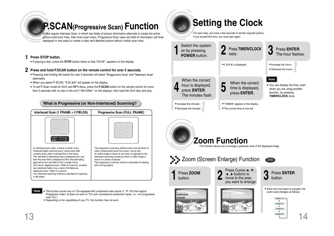 Samsung MM-KX7Q/NWT manual Setting the Clock, What is Progressive or Non-Interlaced Scanning?, Press Enter button 