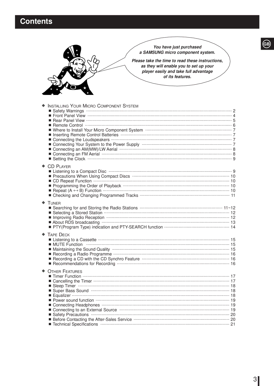 Samsung MML4RH/ELS, MM-L4 manual Contents 