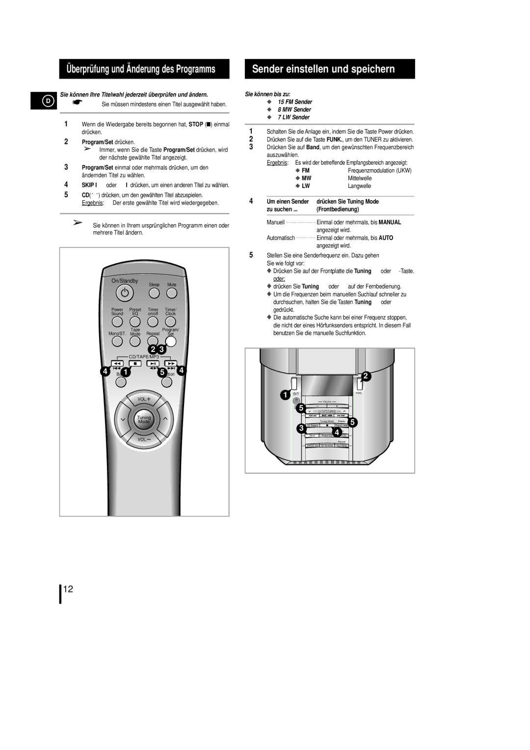 Samsung MM-L7, MML7RH/ELS manual Sie können Ihre Titelwahl jederzeit überprüfen und ändern, Skip 