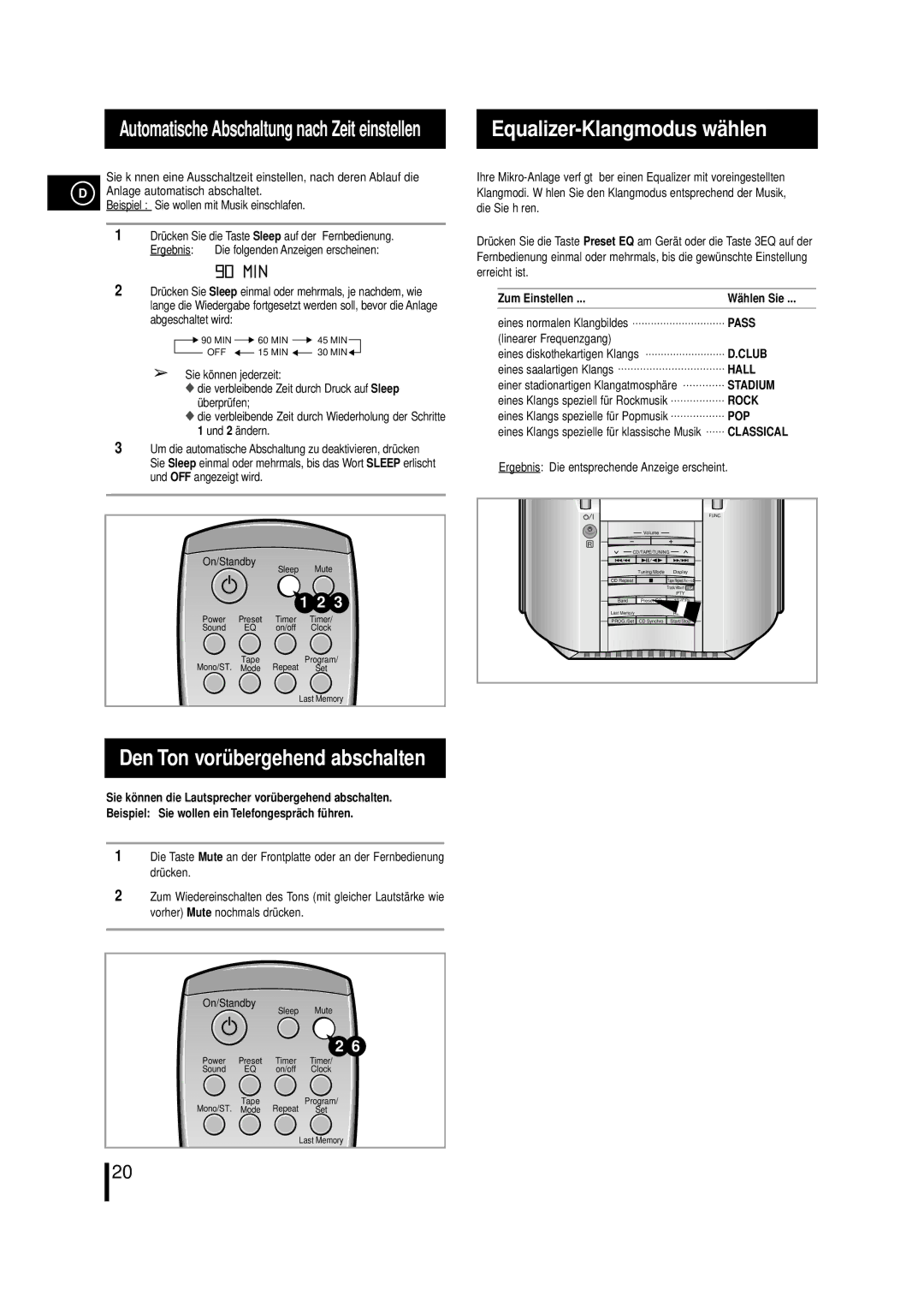 Samsung MM-ZL7, MMZL7RH/ELS manual Die Sie hören 