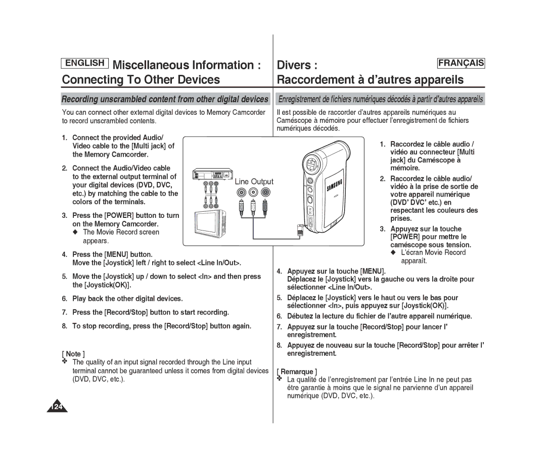 Samsung MM11S(BL), MM12S(BL), SC-MM10S(BL) manual Line Output 