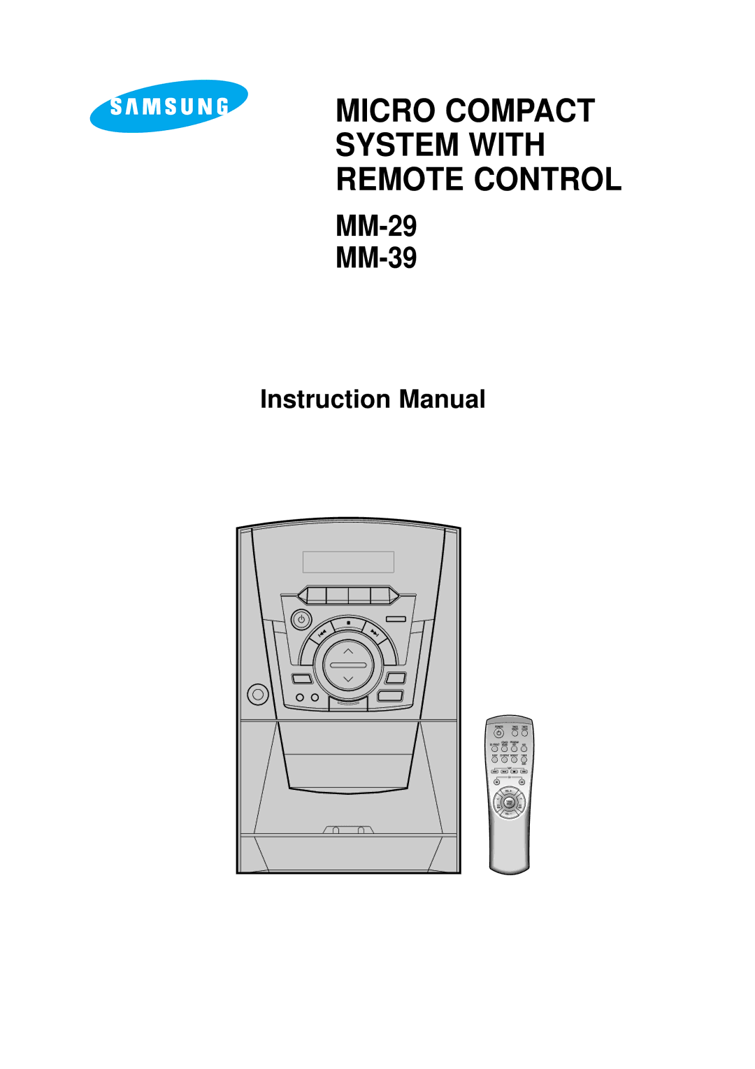 Samsung MM39RH/XEF, MM29RH/XEG, MM29RH/XEF, MM-29, MM29RH/XET, MM-39 manual Micro Compact System with Remote Control 