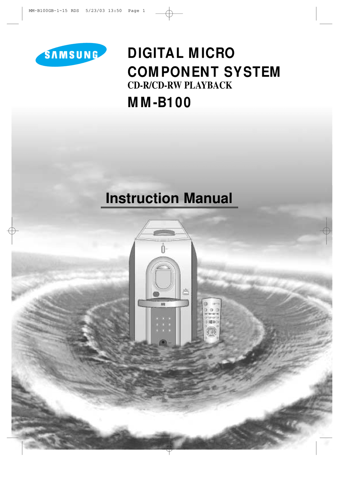 Samsung MMB100RH/ELS manual Digital Micro Component System 