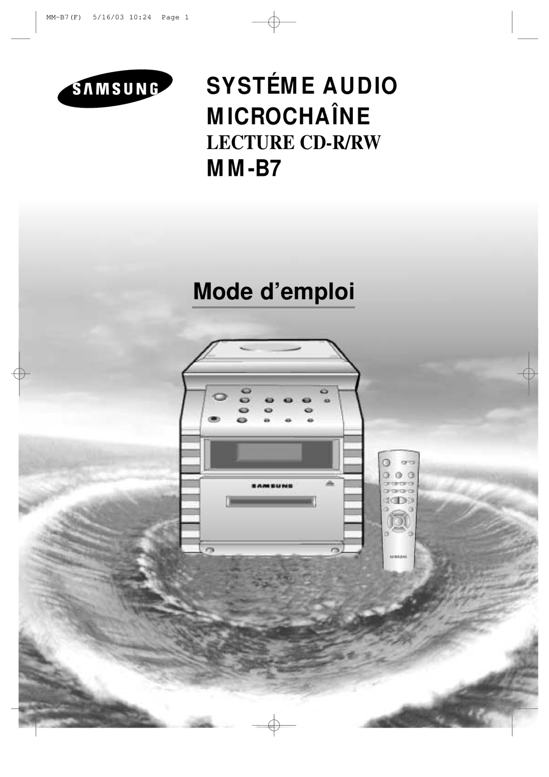 Samsung MMB7RH/ELS manual Systéme Audio Microchaîne 