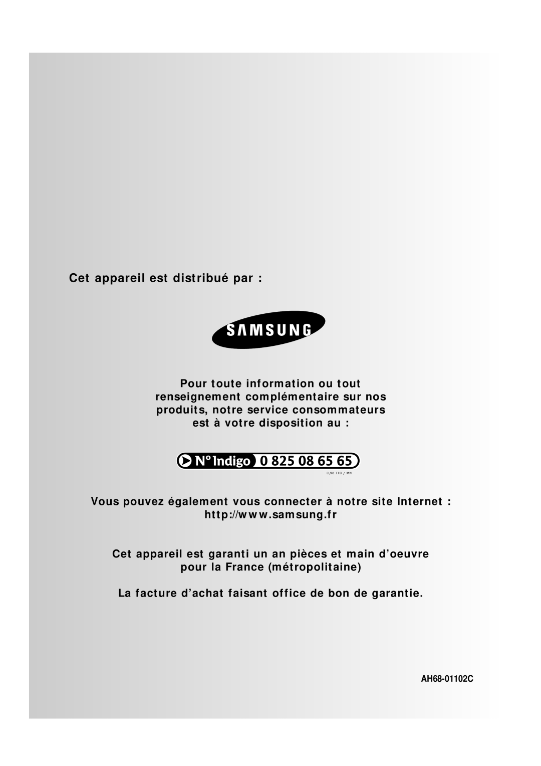 Samsung MMDB9RH/ELS manual Cet appareil est distribué par 