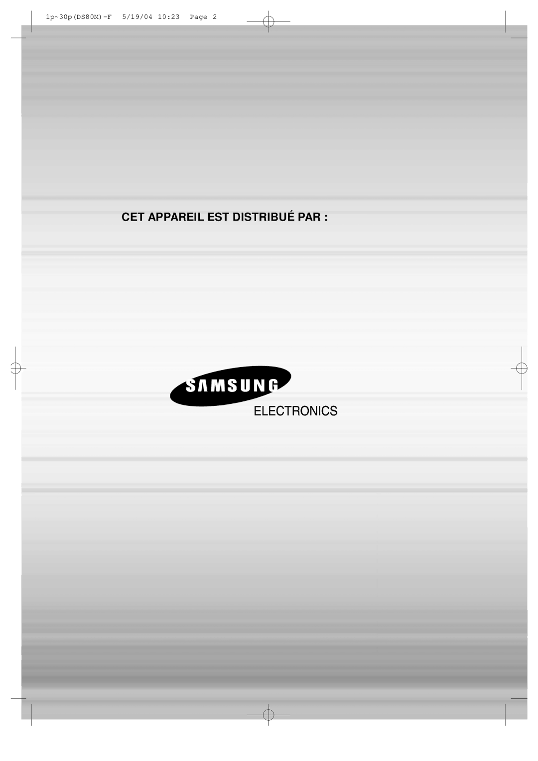 Samsung MMDS80MRH/ELS manual CET Appareil EST Distribué PAR 