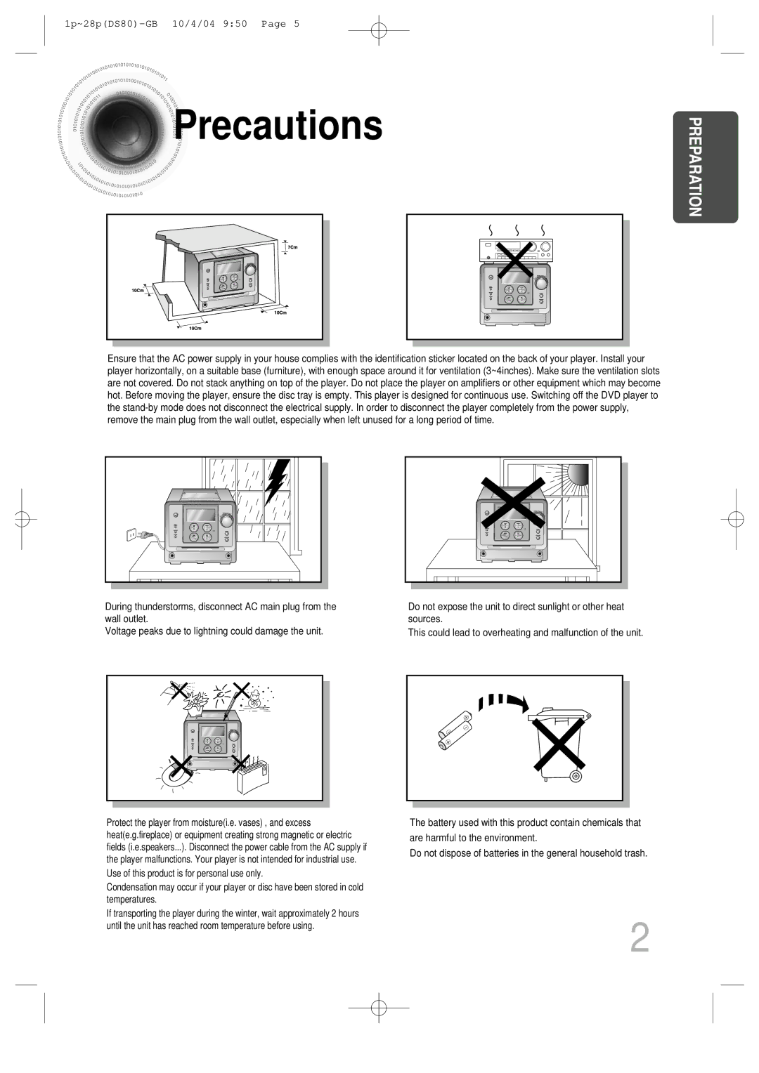 Samsung MMDS80RH/ELS manual Precautions, Preparation 