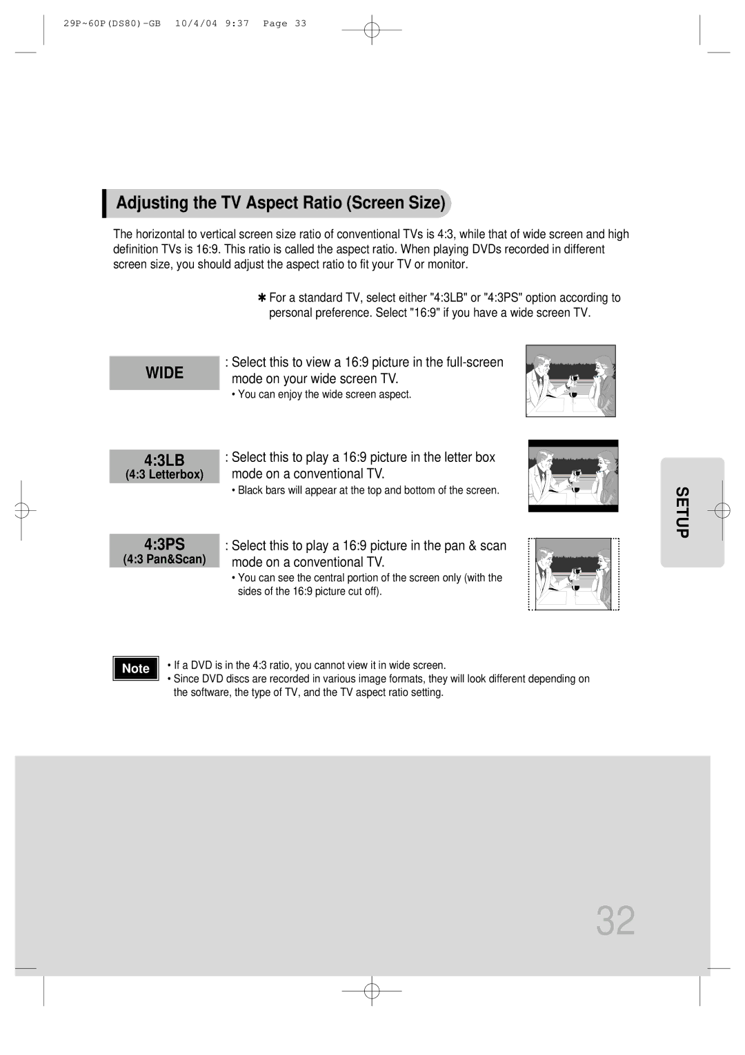 Samsung MMDS80RH/ELS manual Adjusting the TV Aspect Ratio Screen Size, 43LB, 43PS 