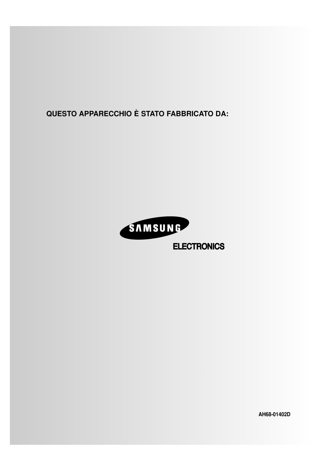 Samsung MMJ4QH/XFO, MMJ4RH/ELS manual Questo Apparecchio È Stato Fabbricato DA 