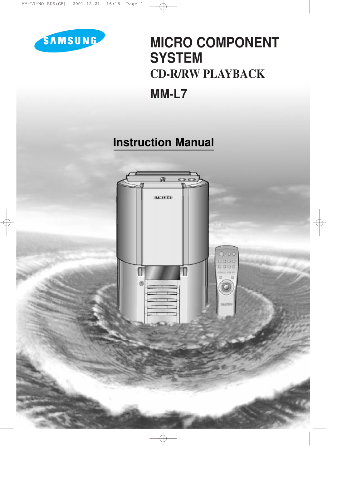 Samsung MML7FH/UMG manual Micro Component System 