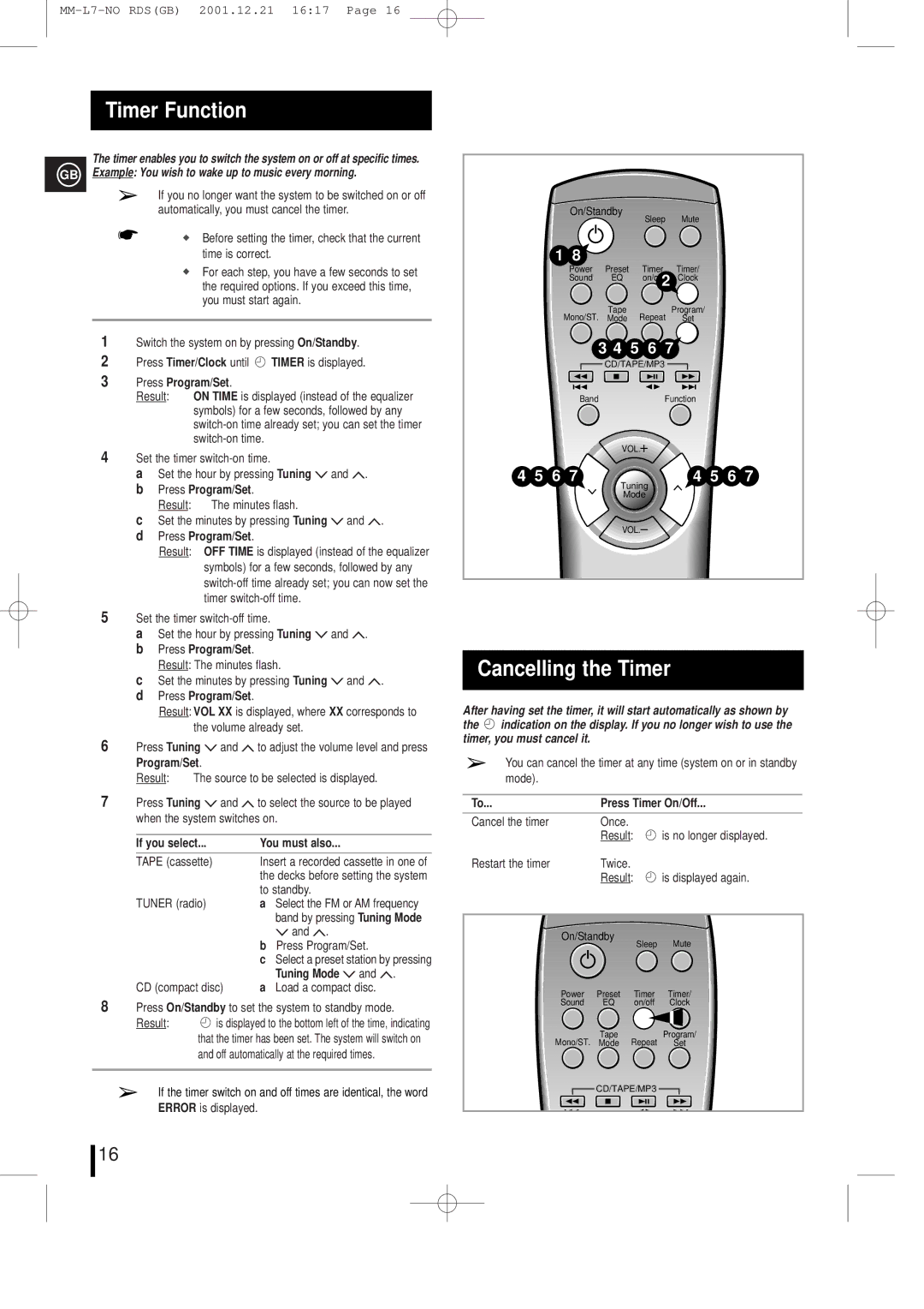 Samsung MML7FH/UMG manual Timer Function, Cancelling the Timer, 5 6 