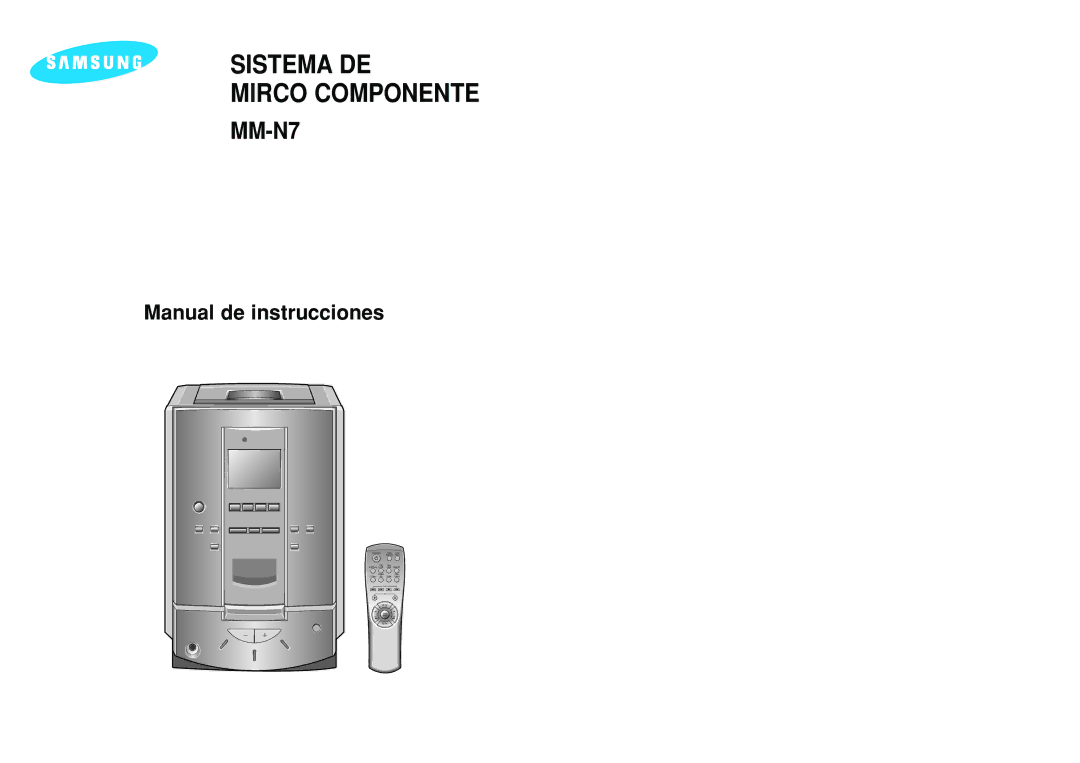 Samsung MM-N7, MMN7RH/ELS manual Sistema DE Mirco Componente 