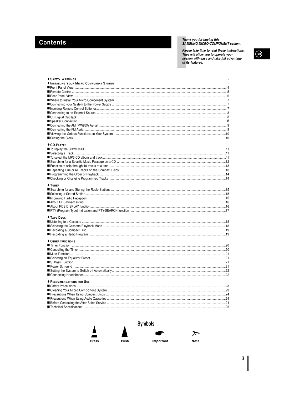 Samsung MMZB9RH/ELS, MMZB9RH/SPX, MMZB9QH/XFO manual Contents 