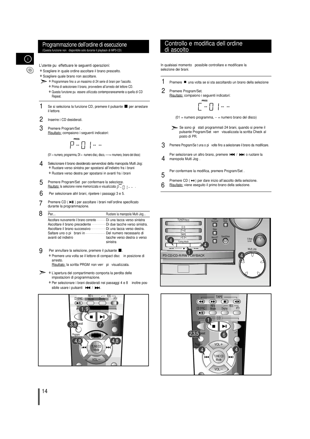 Samsung MMZB9RH/ELS manual Controllo e modifica dell’ordine di ascolto, Per 