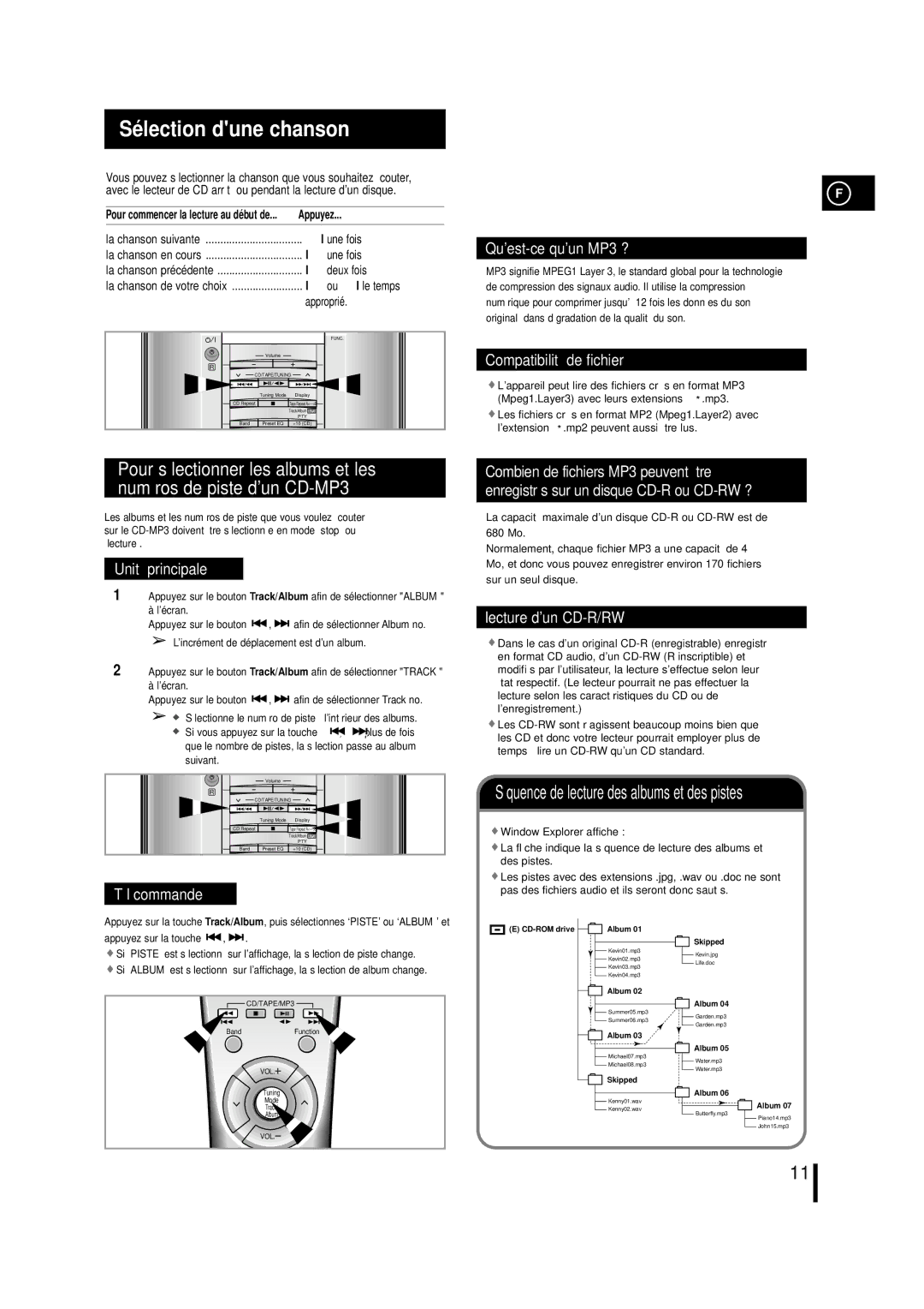 Samsung MMZL7RH/ELS manual Sé lection dune chanson, Une fois, Deux fois, Le temps 