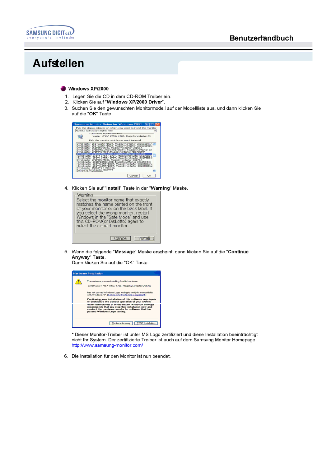 Samsung MO15ESDSZ/XTP, MO15ESDS/XEU, MO15ESZS/XEU, MO15ESDS/EDC, MO15ESZSZ/EDC, MO15ESZS/EDC, MO15ESDSZ/EDC Windows XP/2000 