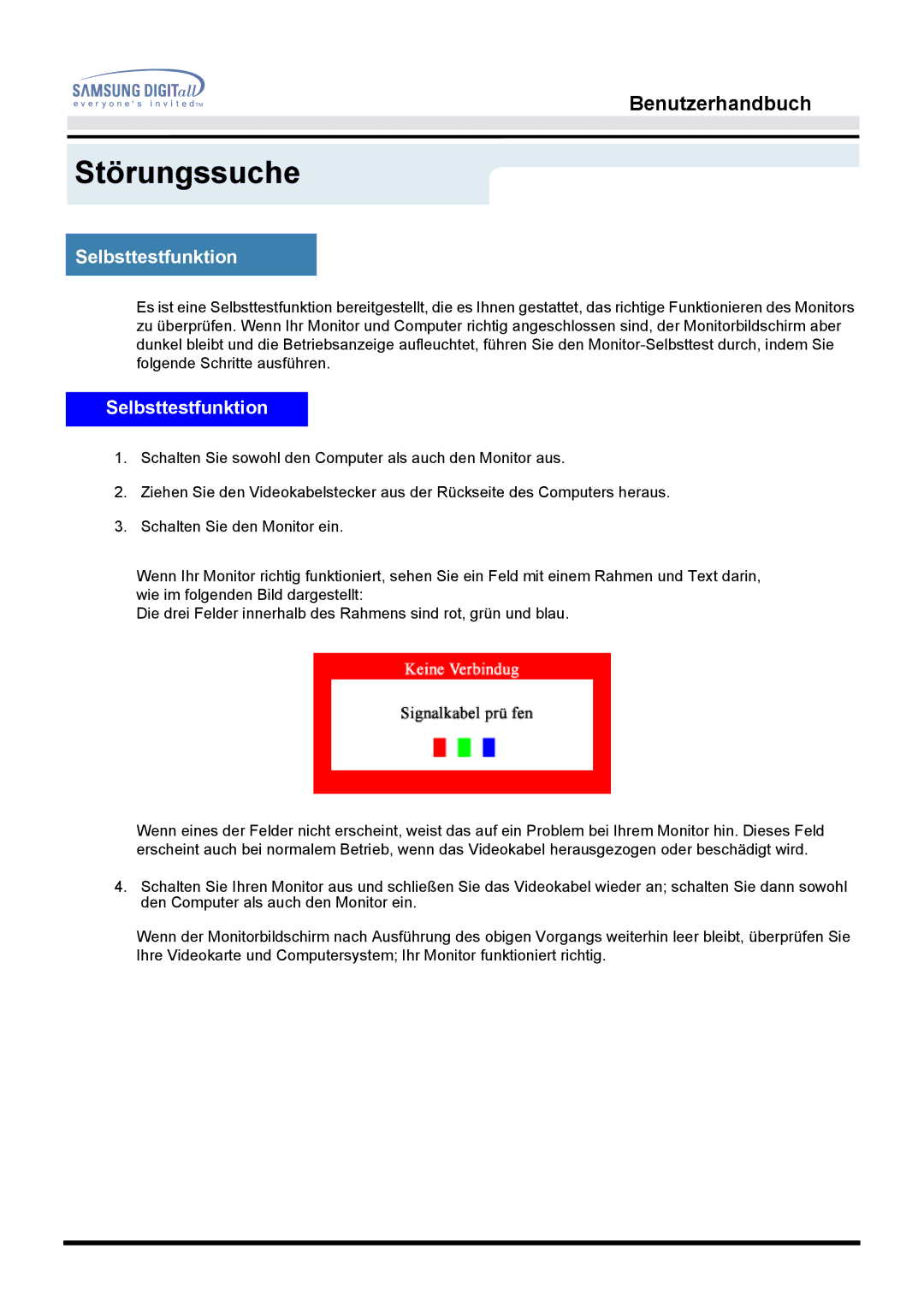 Samsung MO15ESZS/XEU, MO15ESDS/XEU, MO15ESDSZ/XTP, MO15ESDS/EDC, MO15ESZSZ/EDC, MO15ESZS/EDC, MO15ESDSZ/EDC Selbsttestfunktion 