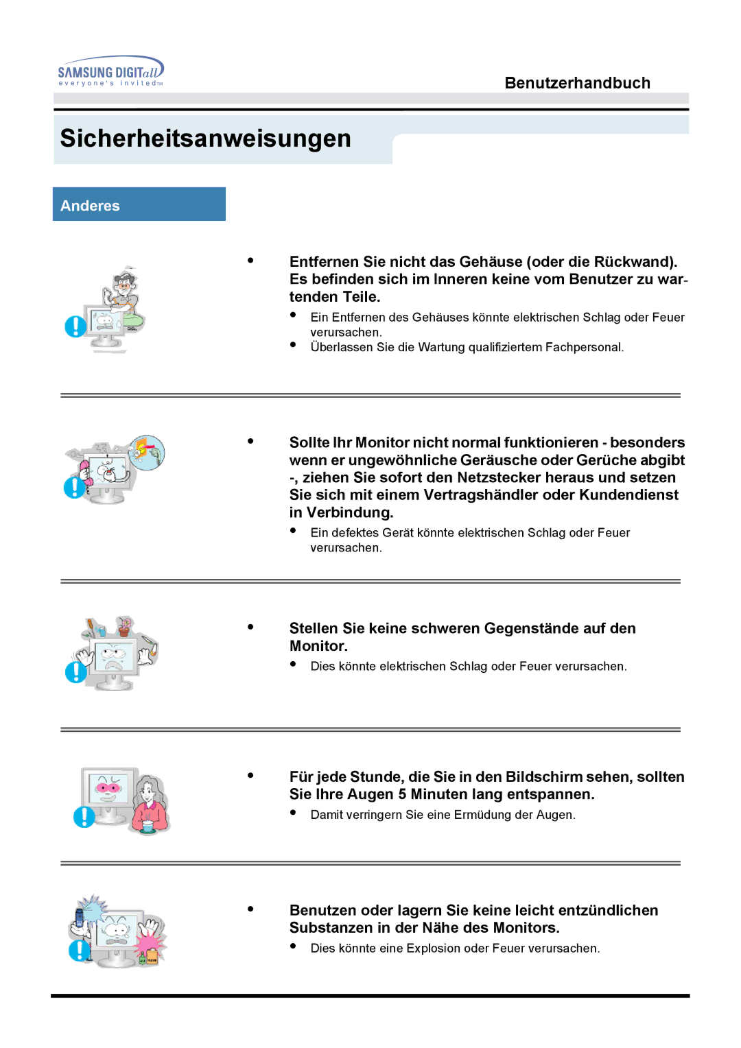 Samsung MO15ESZS/XEU, MO15ESDS/XEU, MO15ESDSZ/XTP, MO15ESDS/EDC, MO15ESZSZ/EDC, MO15ESZS/EDC, MO15ESDSZ/EDC manual Anderes 