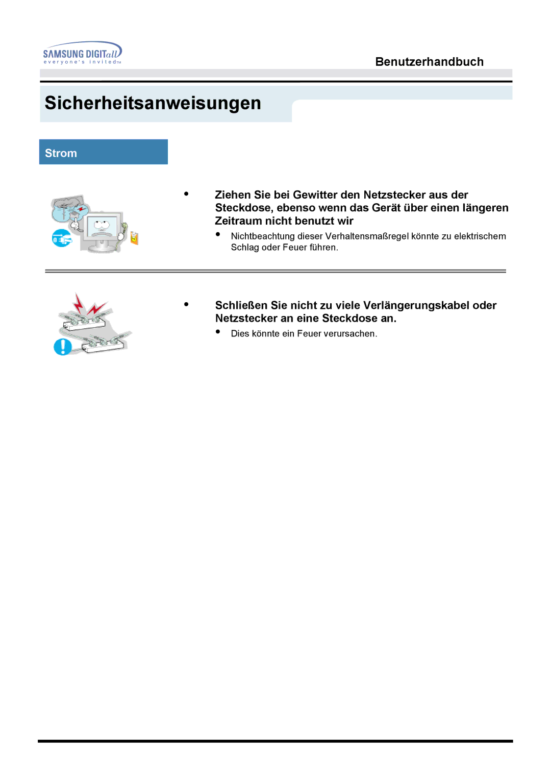 Samsung MO15PSZS/EDC, MO15ESDS/XEU, MO15ESDSZ/XTP, MO15PSDSV/EDC, MO15PSZN/EDC, MO15ESZS/XEU Dies könnte ein Feuer verursachen 