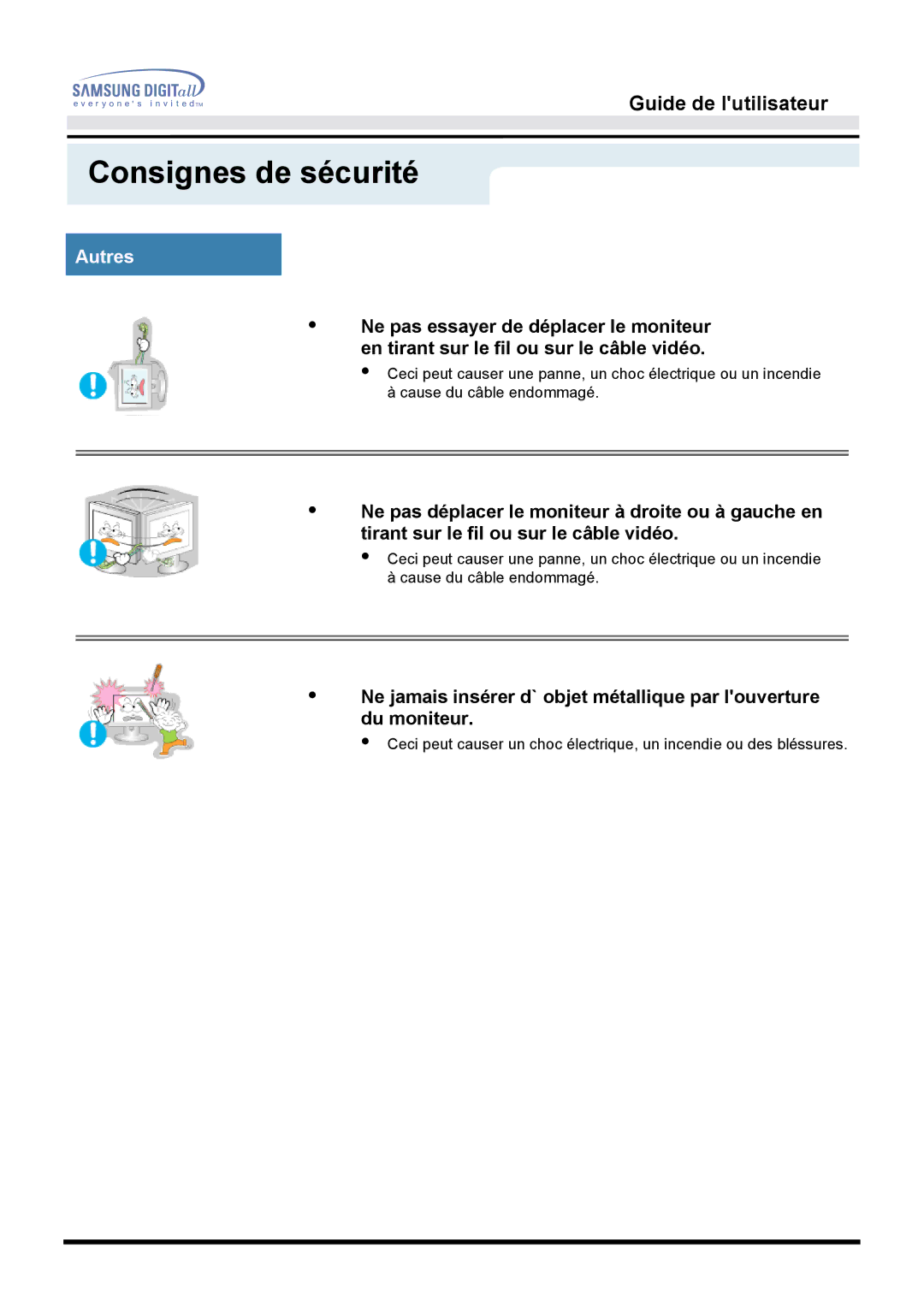 Samsung MO15PSDSV, MO15PSZS/EDC, MO15PSDS/EDC manual Consignes de sécurité 