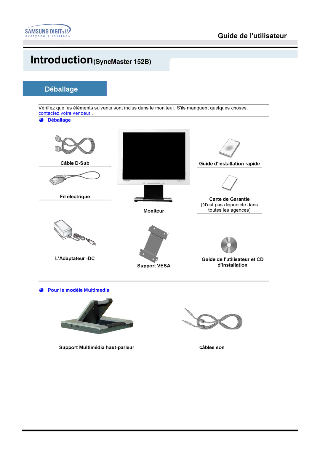 Samsung MO15PSDS/EDC, MO15PSZS/EDC, MO15PSDSV manual Déballage 