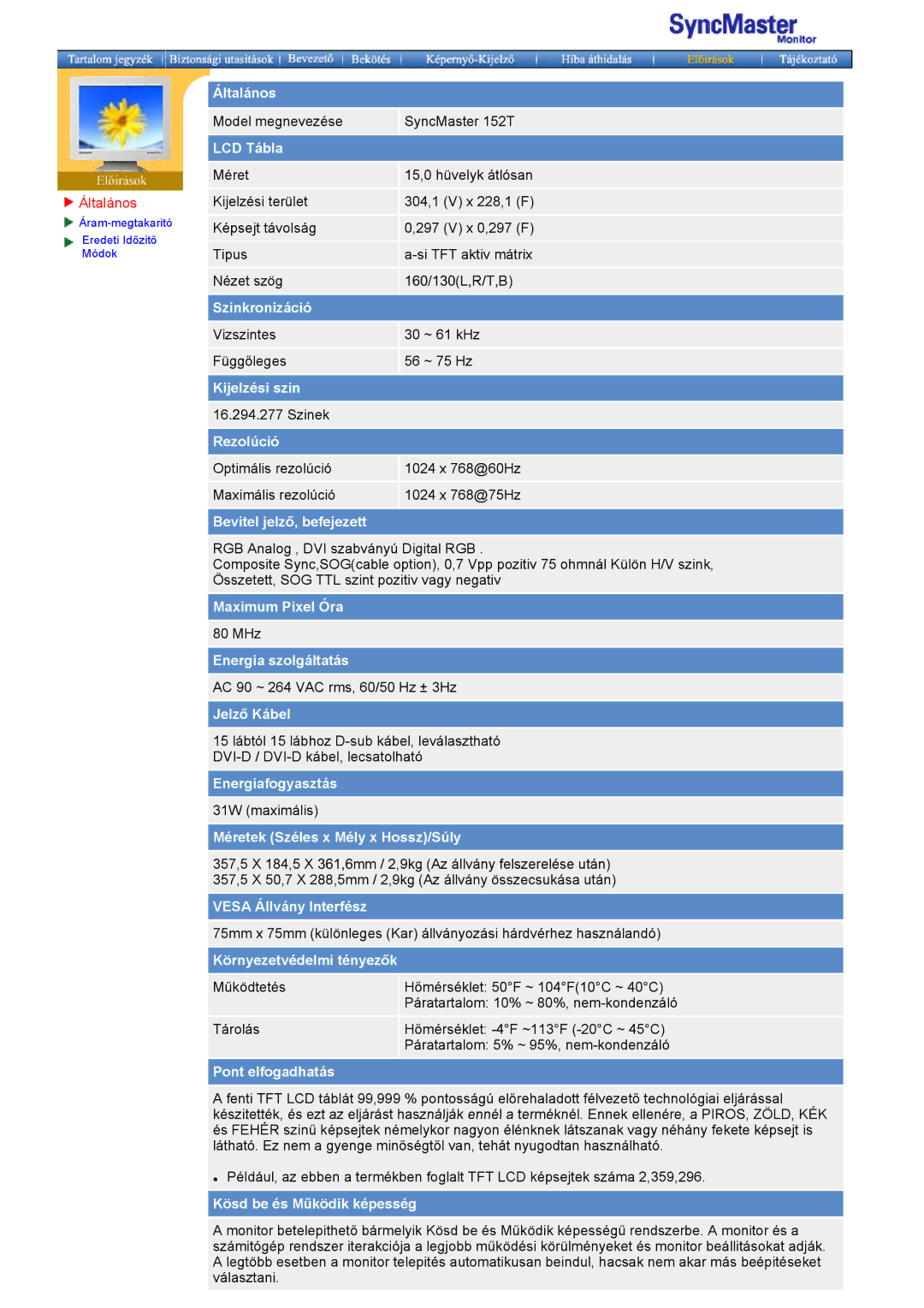 Samsung MO15ESZSZ/EDC, MO15PSDSV/EDC, MO15ESDS/EDC, MO15PSDS/EDC, MO15ESZS/EDC manual Méretek Széles x Mély x Hossz/Súly 