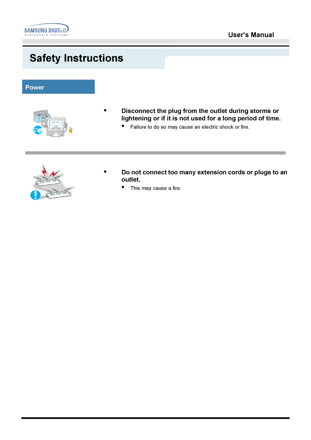 Samsung MO15PSZN/EDC, MO15PSDCV/XSJ, MO15PSDSV/XSJ, MO15PSZS/EDC, MO15PSDS/EDC, MO15PSZSV/EDC manual This may cause a fire 