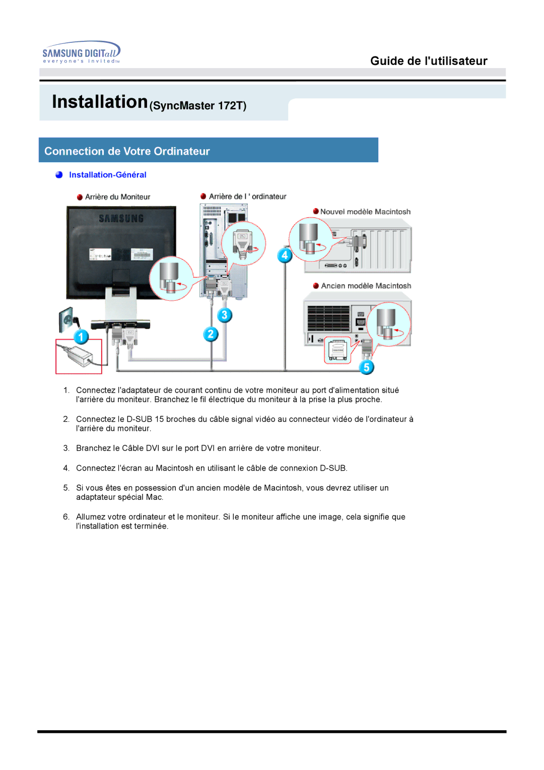 Samsung MO17ESZS/EDC, MO17ESDS/EDC manual InstallationSyncMaster 172T 