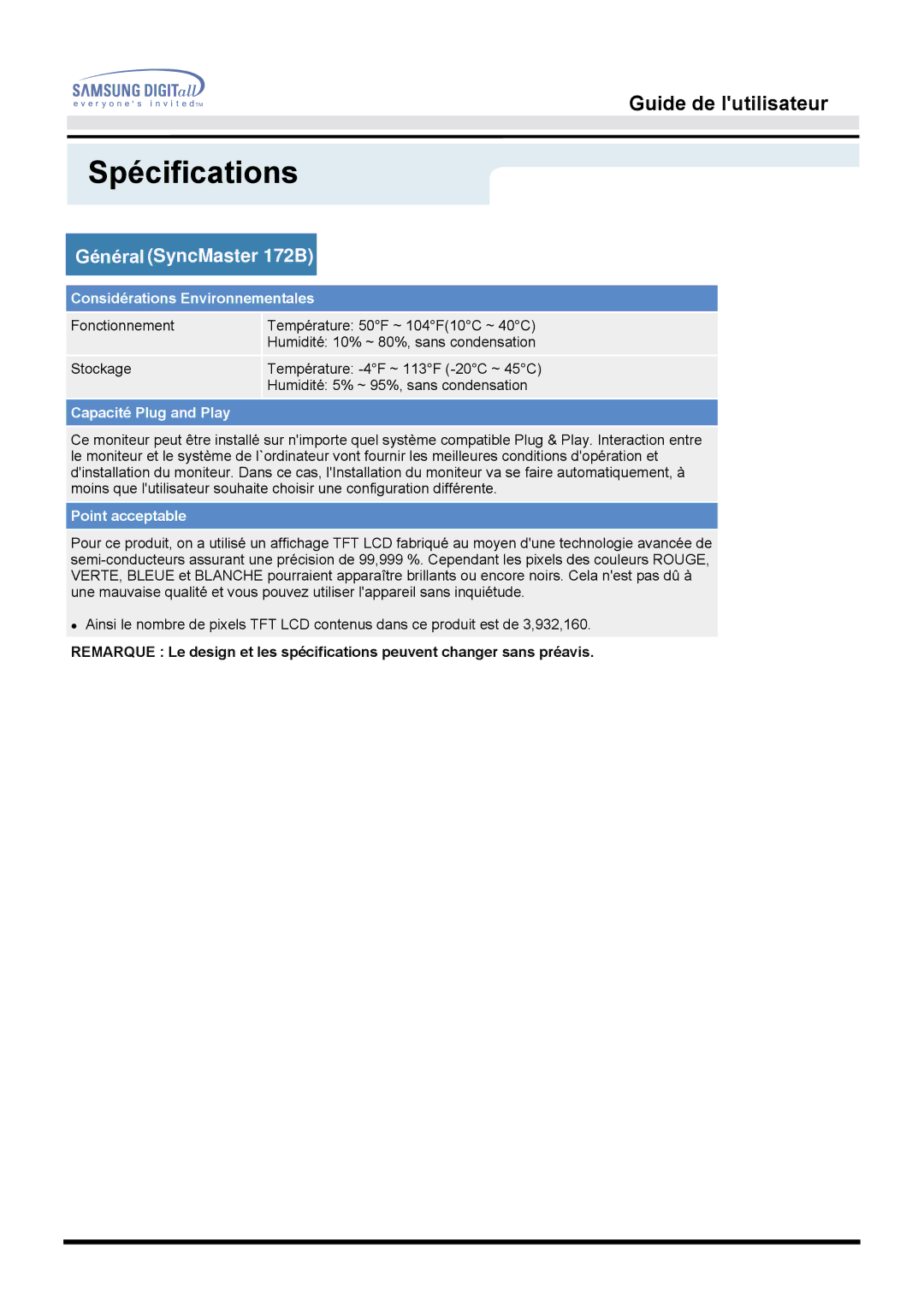 Samsung MO17ESZS/EDC, MO17ESDS/EDC manual Considérations Environnementales 