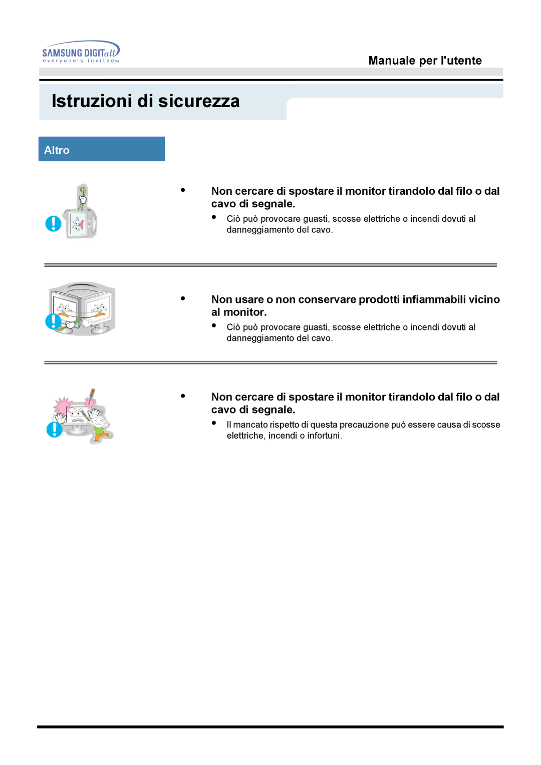 Samsung MO17ESZS/EDC, MO17ESDS/EDC manual Istruzioni di sicurezza 