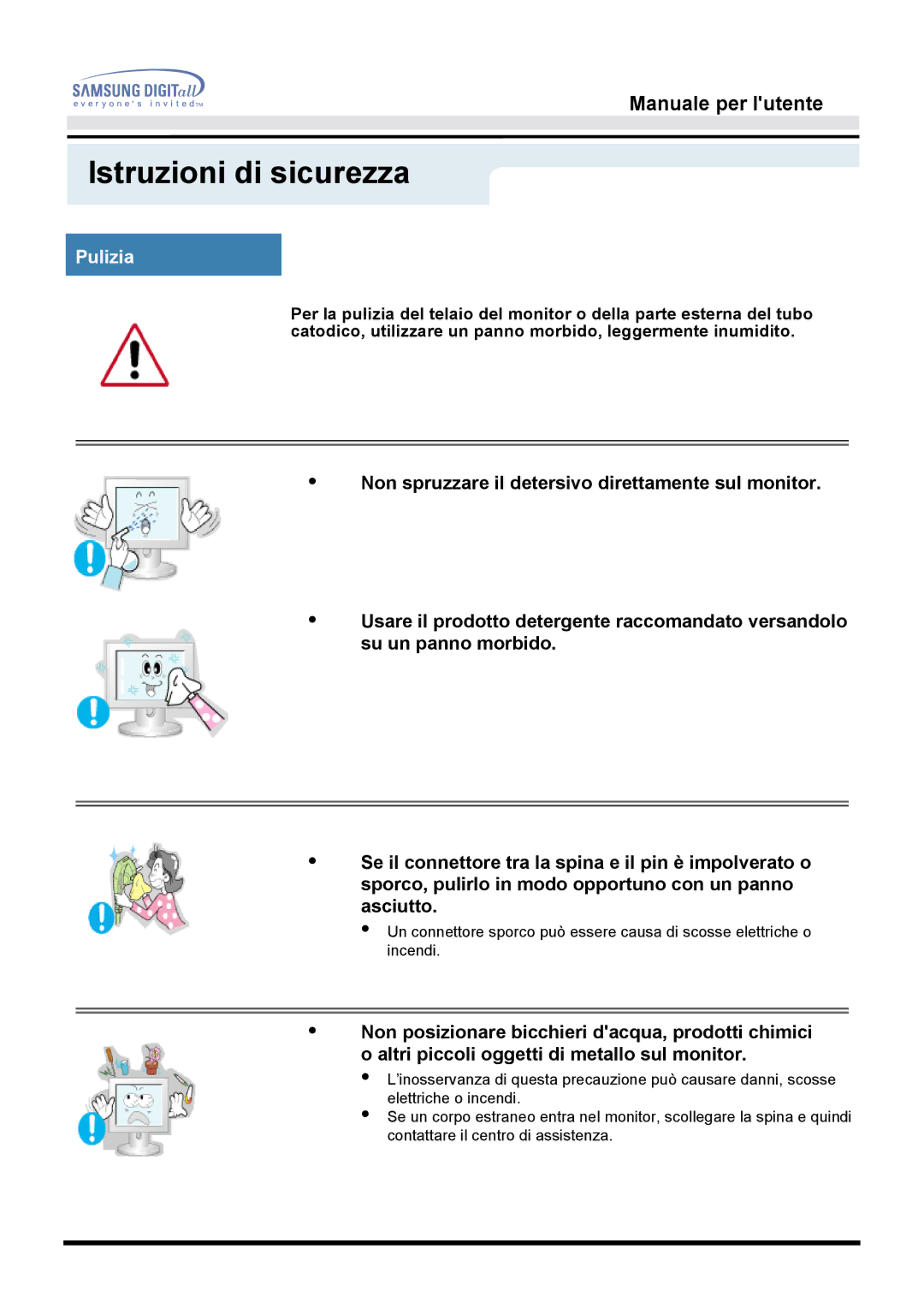 Samsung MO17ESZS/EDC, MO17ESDS/EDC manual Pulizia 