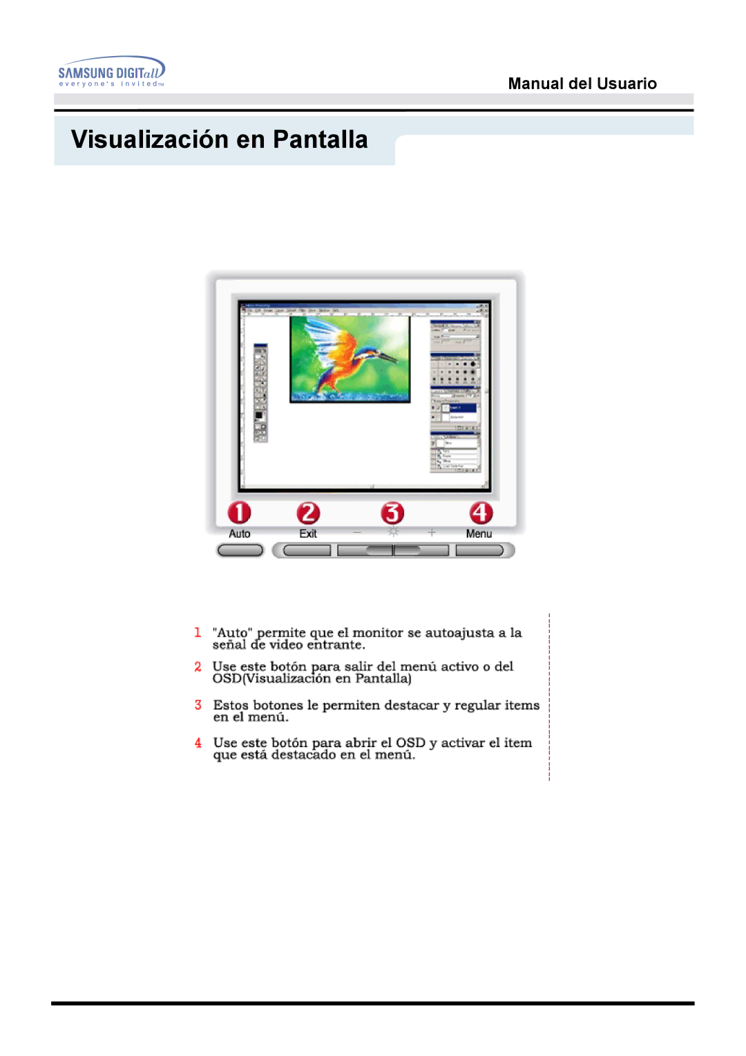 Samsung MO17ESZS/EDC, MO17ESDS/EDC manual Visualización en Pantalla 