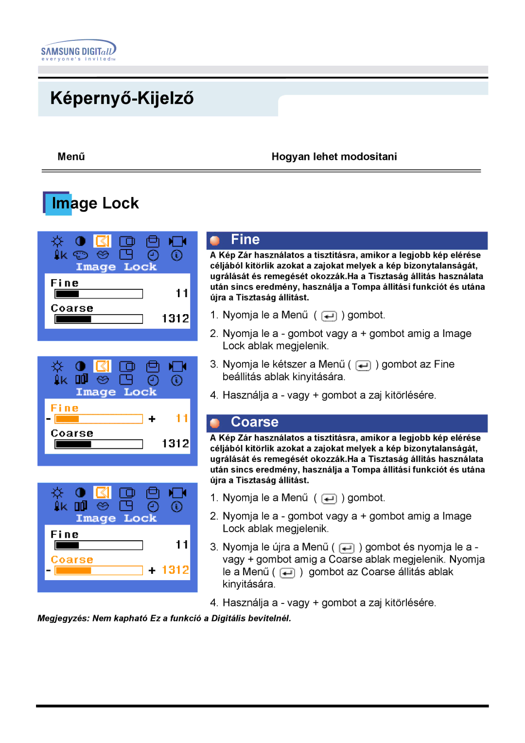 Samsung MO17ESZS/EDC, MO17ESDS/EDC manual Image Lock 