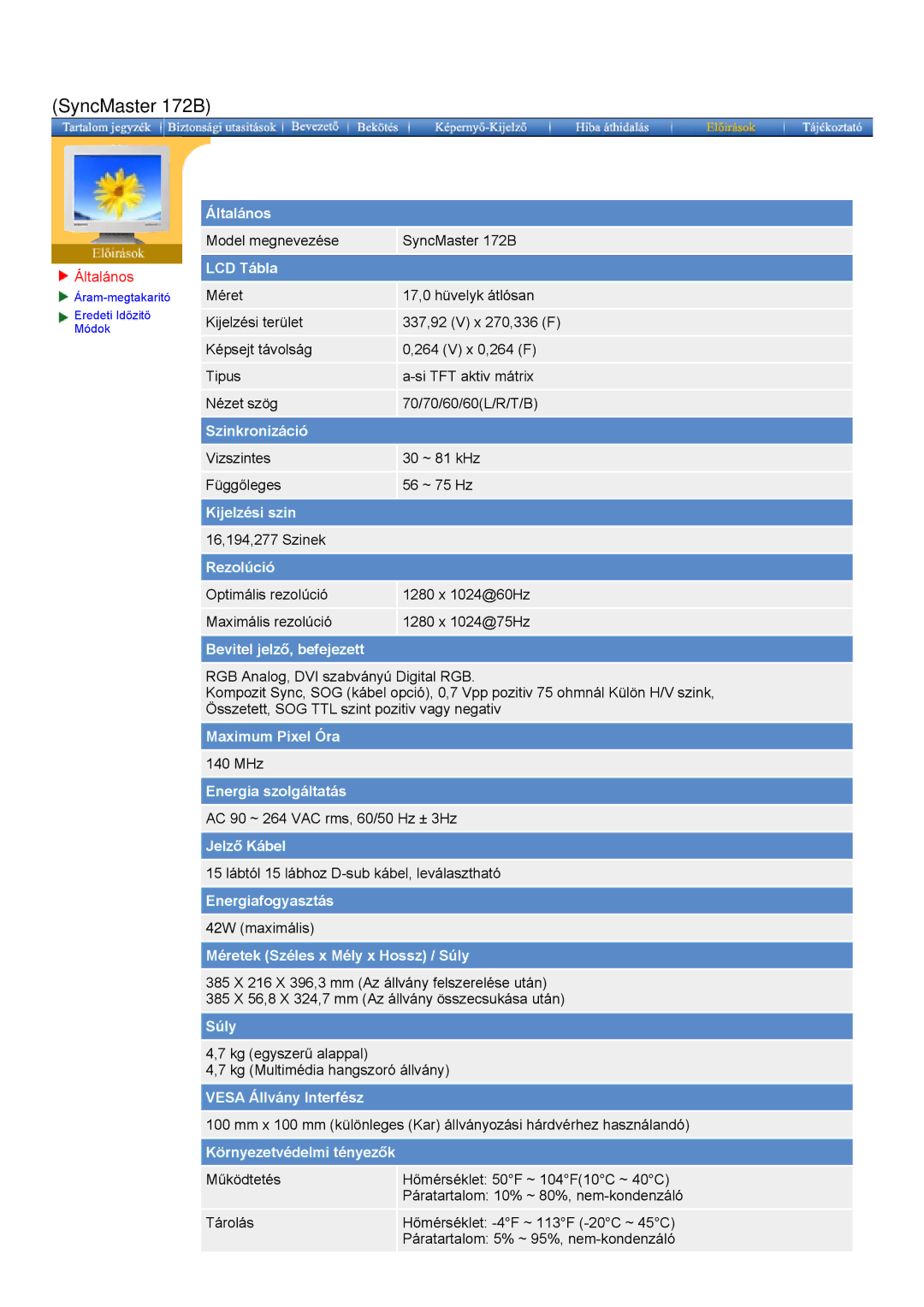 Samsung MO17ESZS/EDC, MO17ESDS/EDC manual Általános 