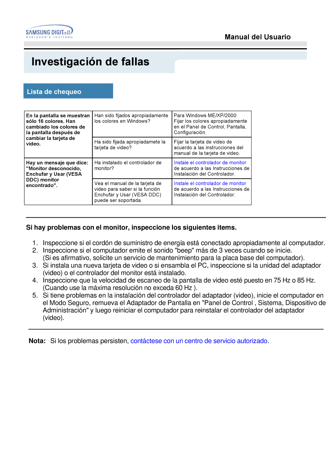 Samsung MO17ESZS/EDC, MO17ESZSZ/EDC, MO17ESDS/EDC, MO17PSDS/EDC manual Han sido fijados apropiadamente los colores en Windows? 