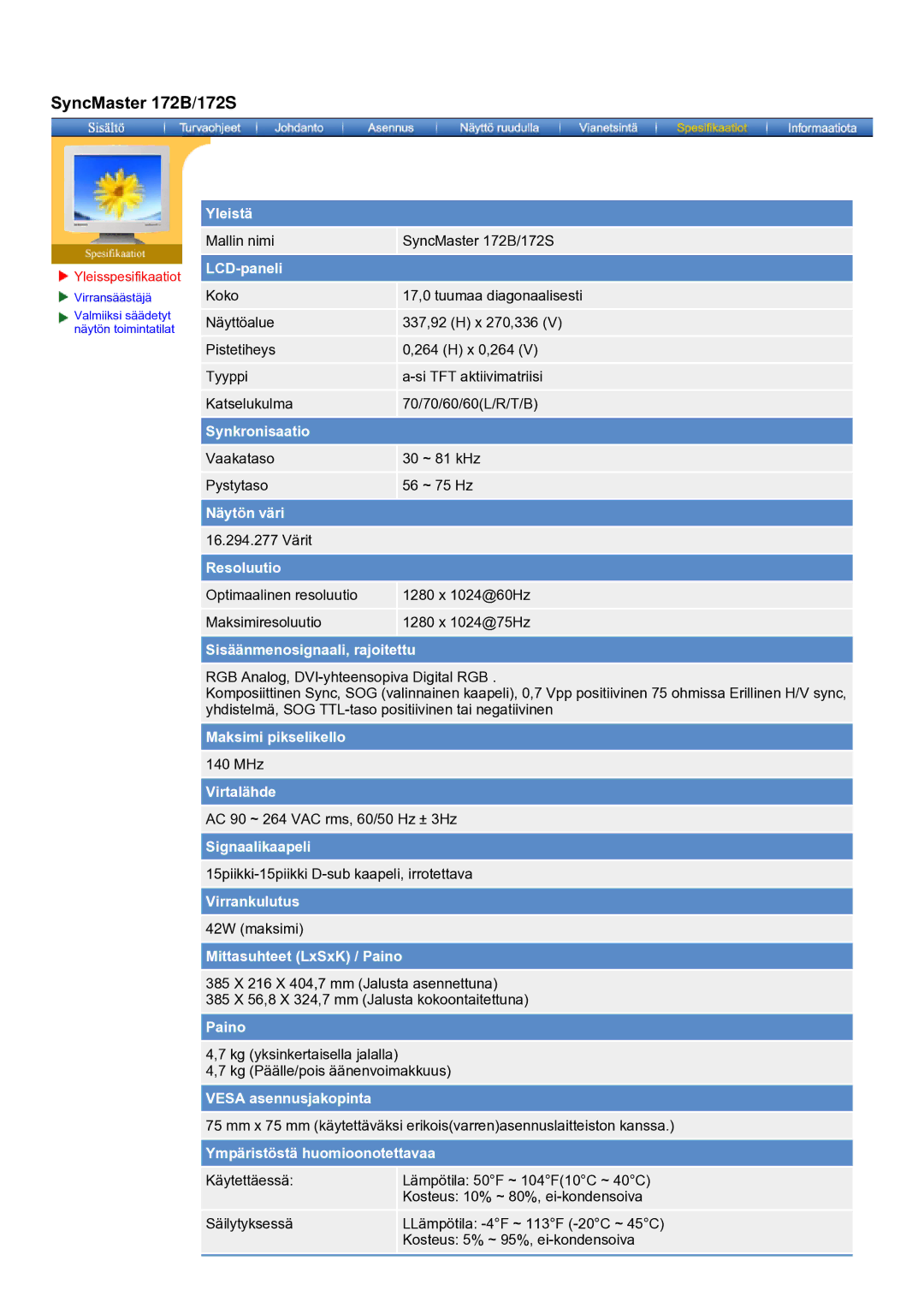 Samsung MO17ESDSZ/EDC, MO17ESZSZ/EDC, MO17PSZS/EDC manual Yleistä 