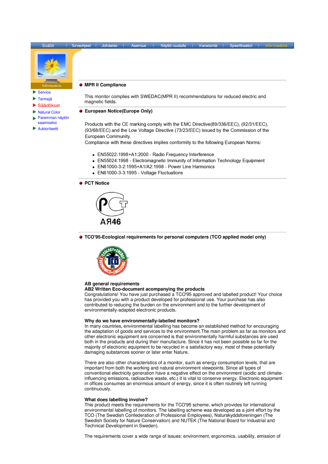 Samsung MO17ESZSZ/EDC MPR II Compliance, Why do we have environmentally-labelled monitors?, What does labelling involve? 