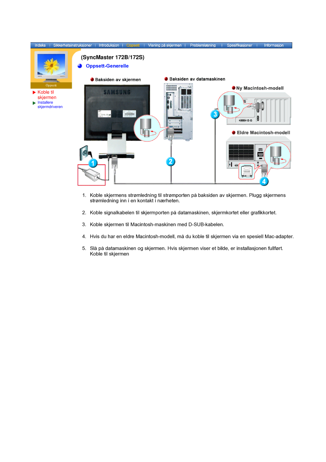 Samsung MO17ESDSZ/EDC, MO17ESZSZ/EDC, MO17PSZS/EDC manual Oppsett-Generelle 