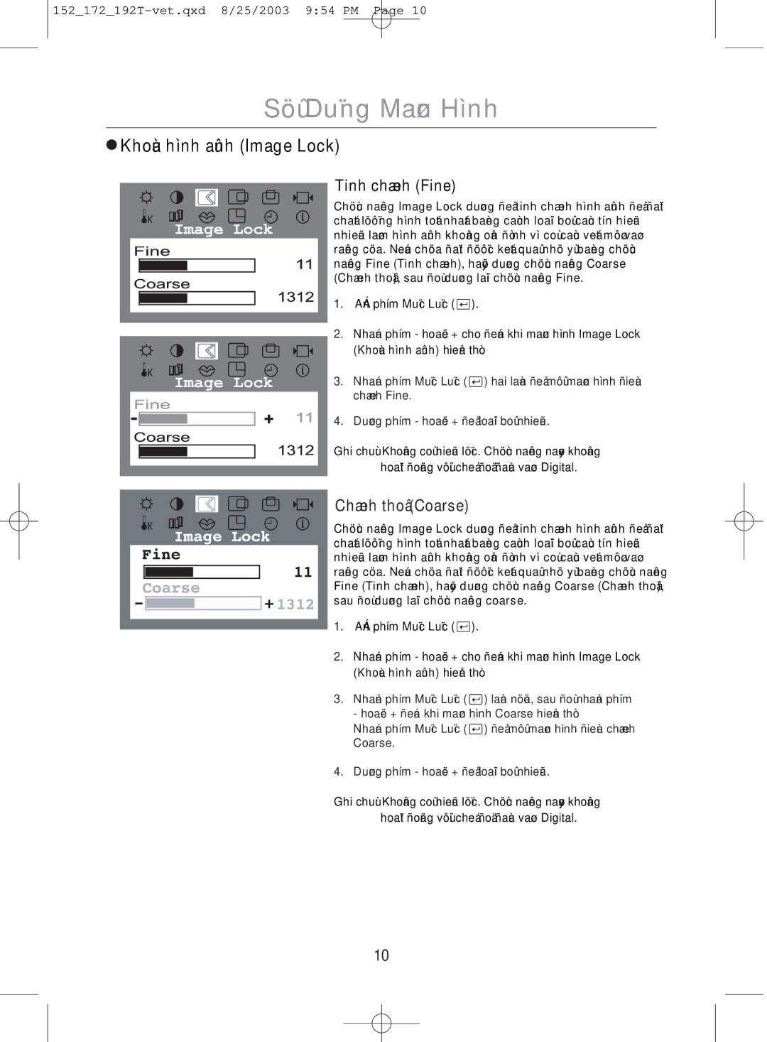 Samsung MO19PSDSV/VNT, MO17PSDSV/VNT, MO17PSDS/VNT manual Hình, Coarse 