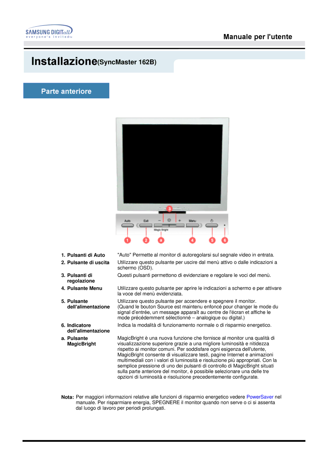 Samsung MO19ESZS/EDC, MO19PSZS/EDC, MO19ESDS/EDC manual Parte anteriore 